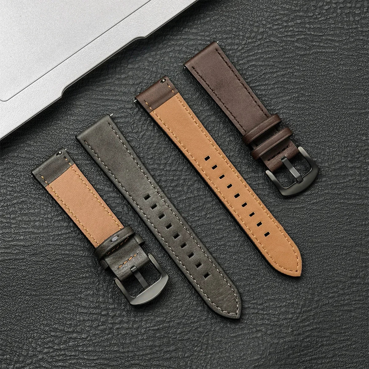 20mm 22mm Leather Strap for Samsung Galaxy Watch 7/6/5/4 40 44mm Gear Band Vintage Bracelet for Xiaomi Redmi Watch 3 Lite/Active