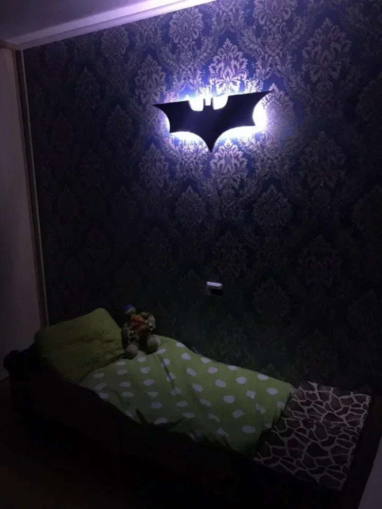 Batmanes Night Light Cool Remote Control Multi Color 3D Creative Bat Atmosphere Home Decoration Bedroom Wall Hanging Lamp