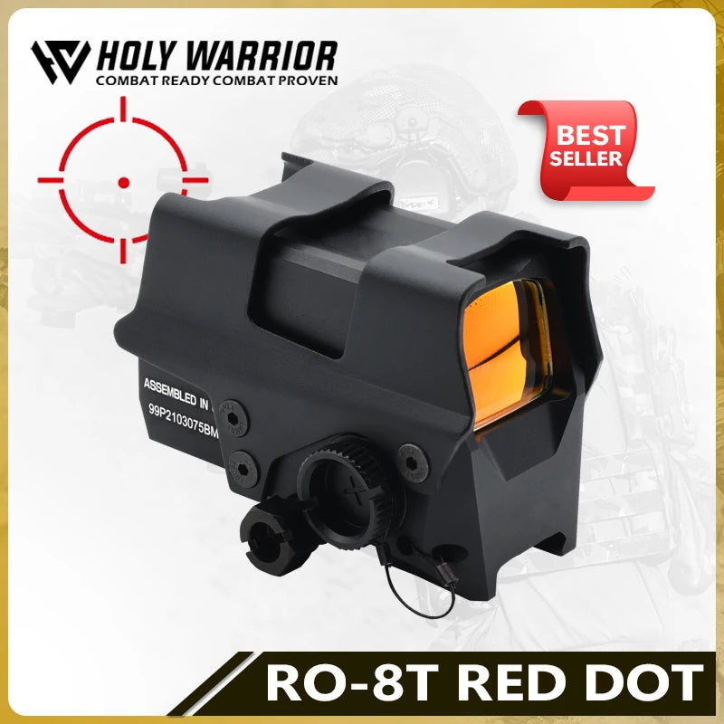 Holy Warrior Romeo-8T Holographic Tactical Optic Red Dot Sight 1x38mm RifleScope Fit 20mm Picatinny of Hunting and Airsoft