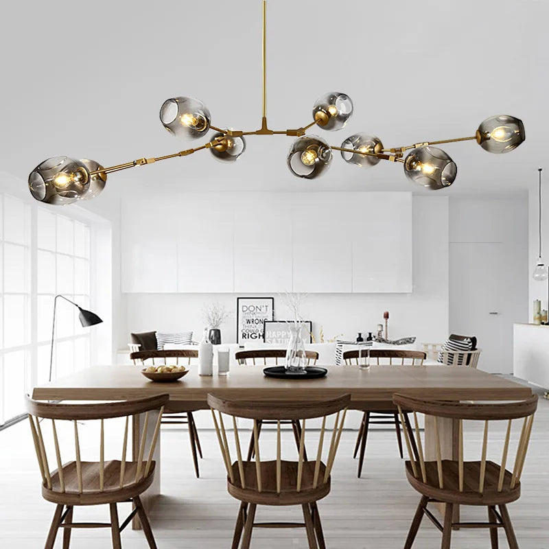 Modern Glass Bubble Chandelier For Living Room Dining Island Suspension Lamp Light Designer Branching Fixtures Hanging Luminaire