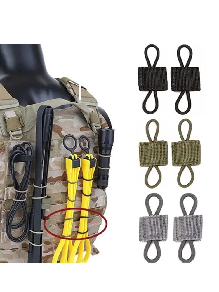 Tactical MOLLE Elastic Strap Tactical Bag Binding Buckles Outdoor Camping Multitool Retainer For Antenna Stick Pipe Camping Gear