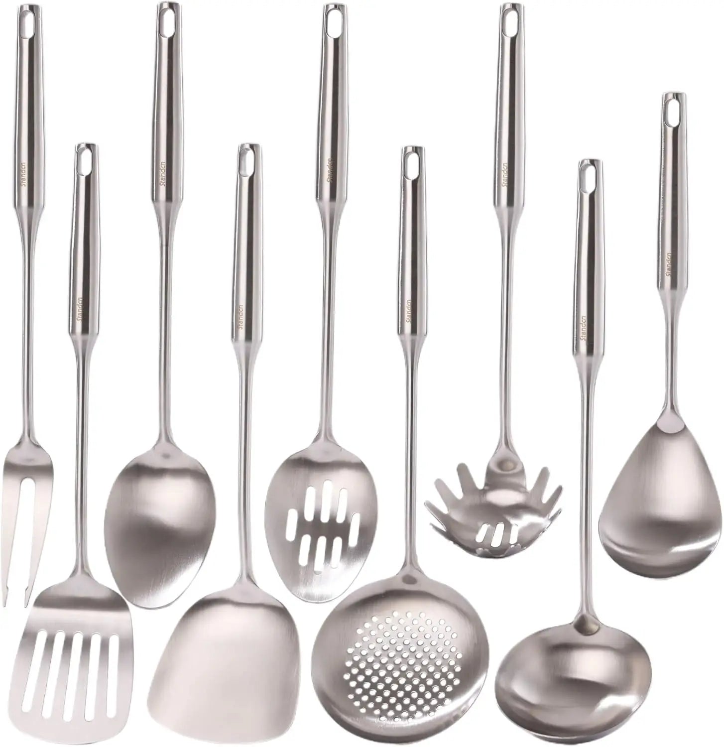 18/10 Stainless Steel Kitchen Utensils Set – 9-Piece Cooking & Serving Tools