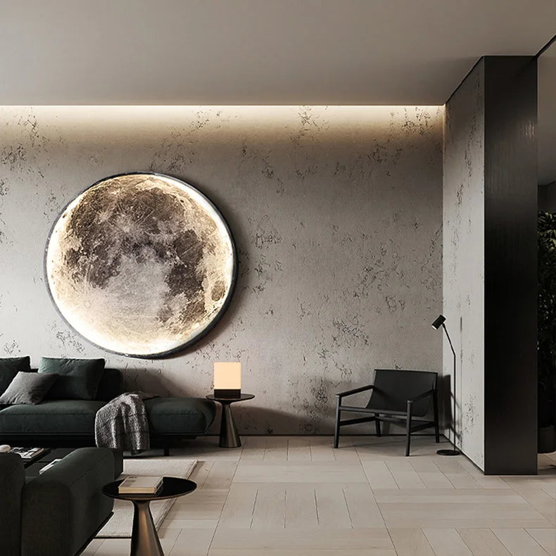 Modern minimalist moon wall lamp creative mural living room background wall decoration lamp art bedside wall light