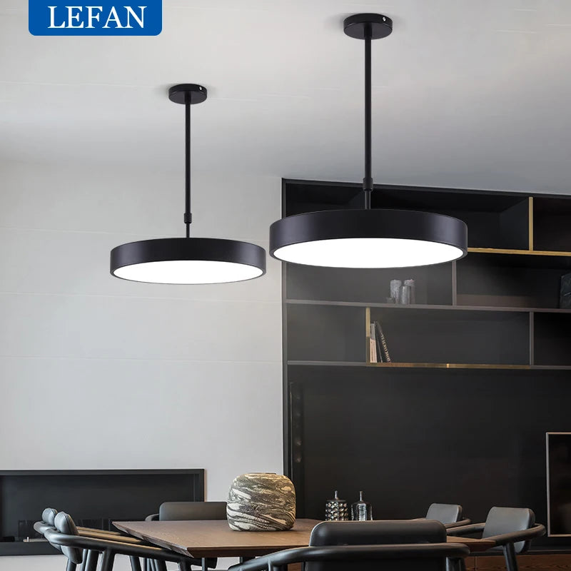 Modern simple led round ceiling lamp restaurant study clothing store shop office lamp creative personality chandelier