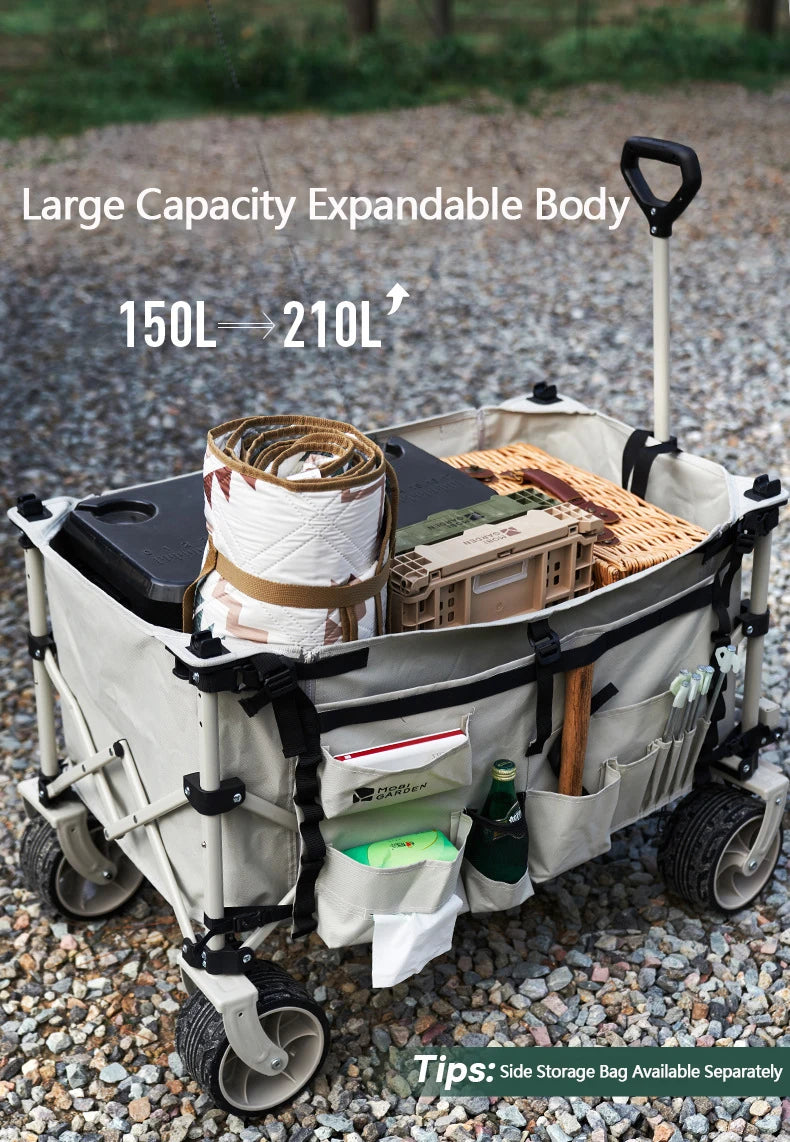 Camping Trolley Liftable Foldable  Outdoor Beach 210L Large Capacity Multi-Function Portable Cart Picnic Wagon