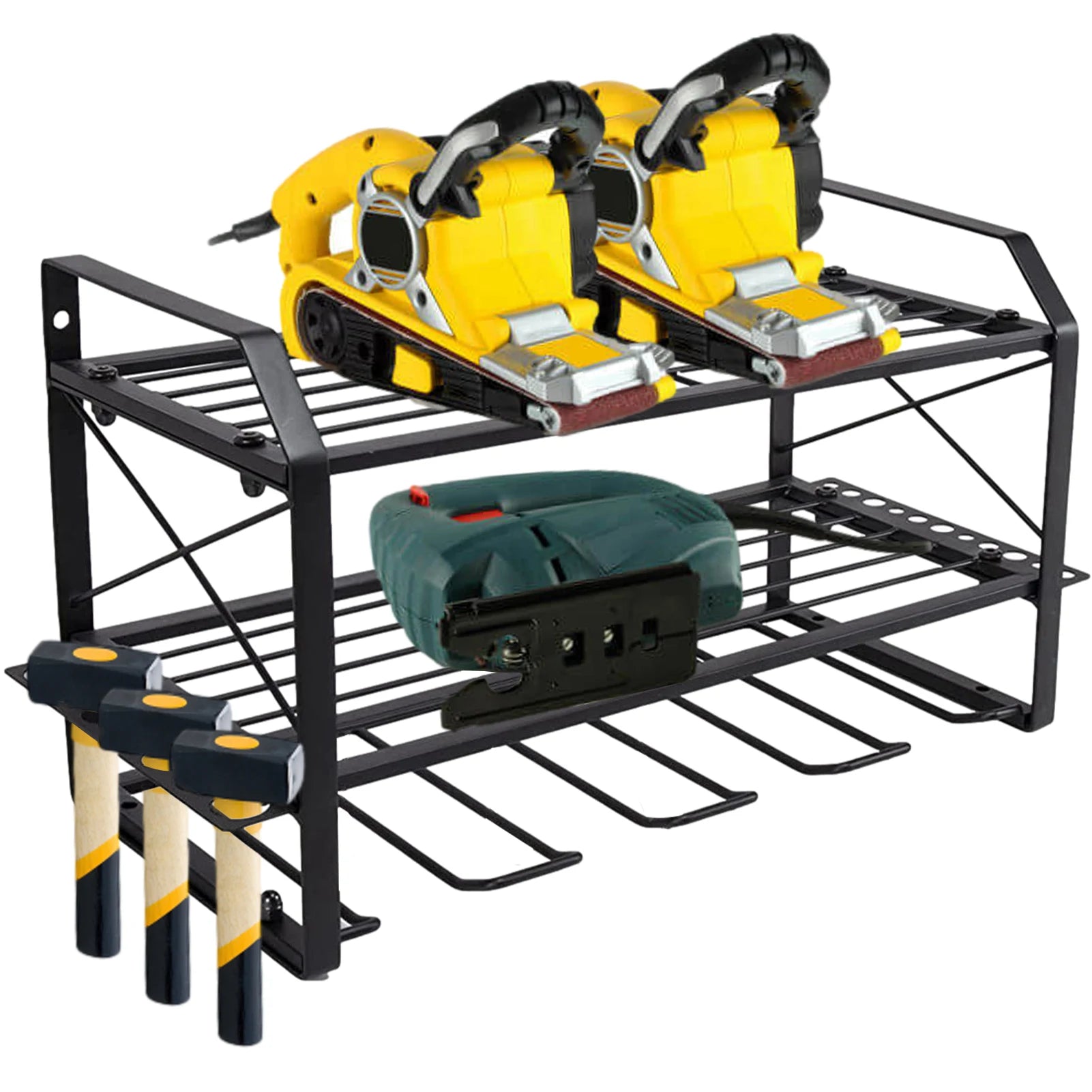 Power Tool Rack Electric Drill Holder Wall Mount Organizer Wrench Tool Workshop Screwdriver Power Storage Shelf Accessories