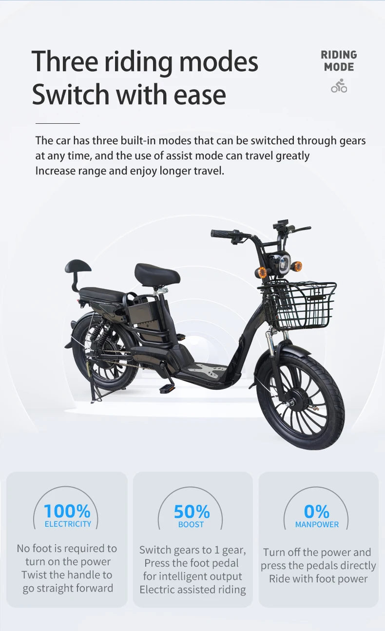 20 Inch No. 9 Fat Tire Household Electric Bicycle Two Seat E-bike 350W электровелосипед Lithium Battery Electric Bike