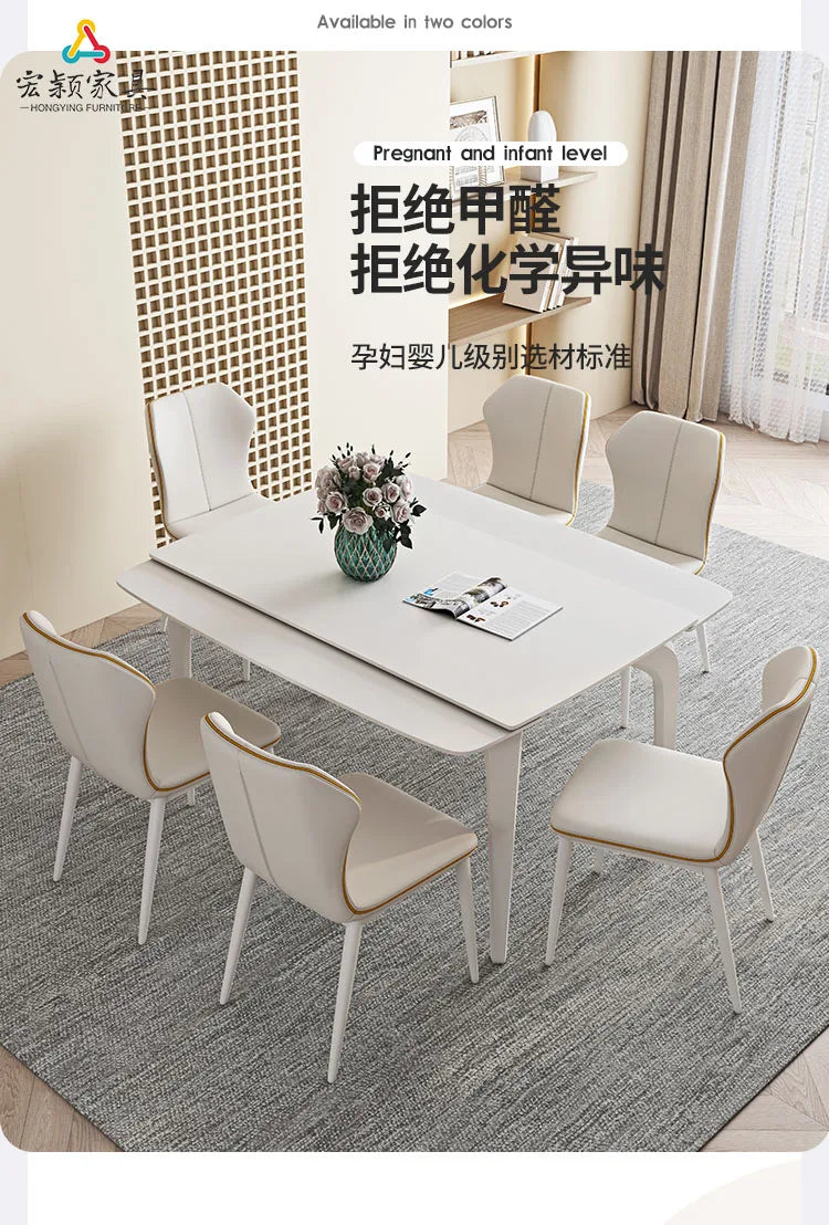 Extendable Poker Dining Table Study Folding Slate Modern Coffee Tables White Simple Tavoli Da Pranzo Kitchen Furniture HD50CZ