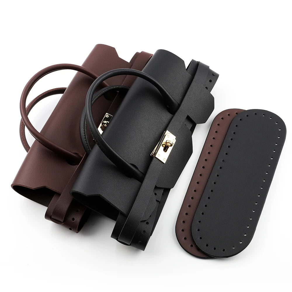 Luxury DIY Bag Kit Sewing Handbag Shoulder Bag Strap Handmade PU Leather Messenger Bag Set With Bag Bottoms Accessories