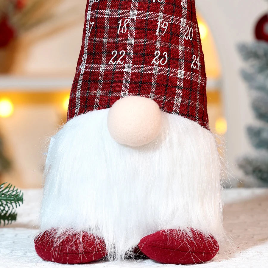 Christmas doll faceless old man with pointed hat sitting posture Christmas tree pendant high-end plush ornament cartoon doll