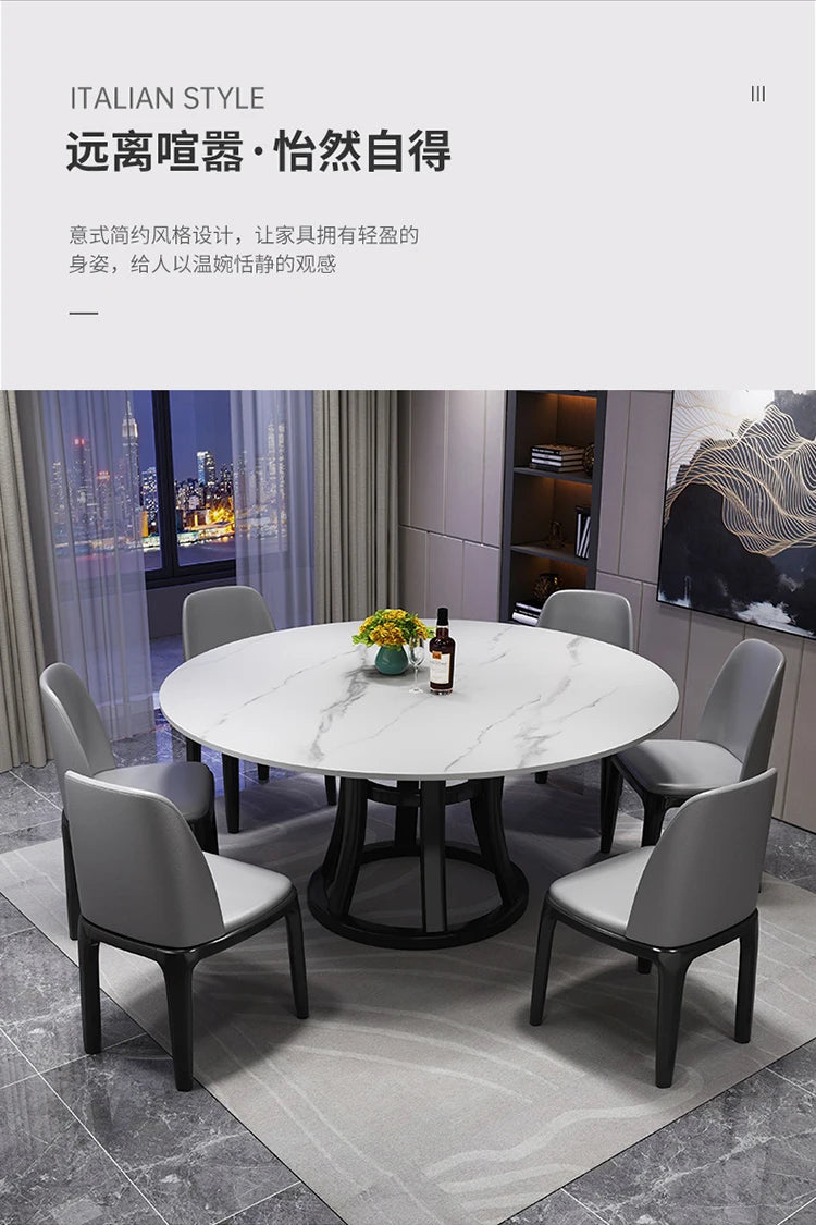 Design Round Dining Tables Grey Minimalist Nordic Marble Center Table Simple Modern Mesas De Jantar Kitchen Furniture HD50CZ