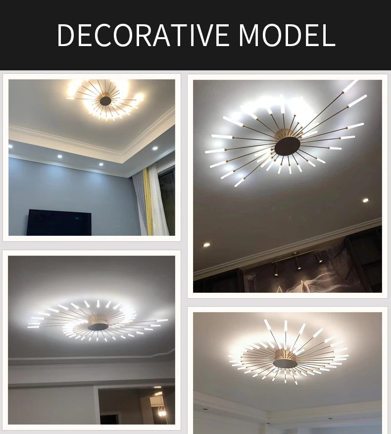 Modern Nordic LED Ceiling Chandelier for Living room Novelty fireworks modeling lighting Home Decoration Lamps Bedroom fixtures