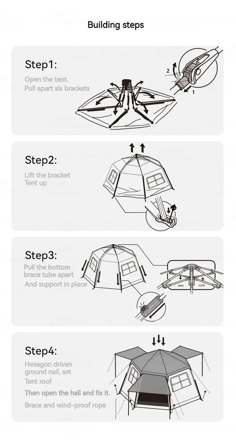 Black Dog Large Shelter Beach Waterproof Camping Tent Automatic Outdoor Cabin Portable Beach Tent Folding Windscreen Houses