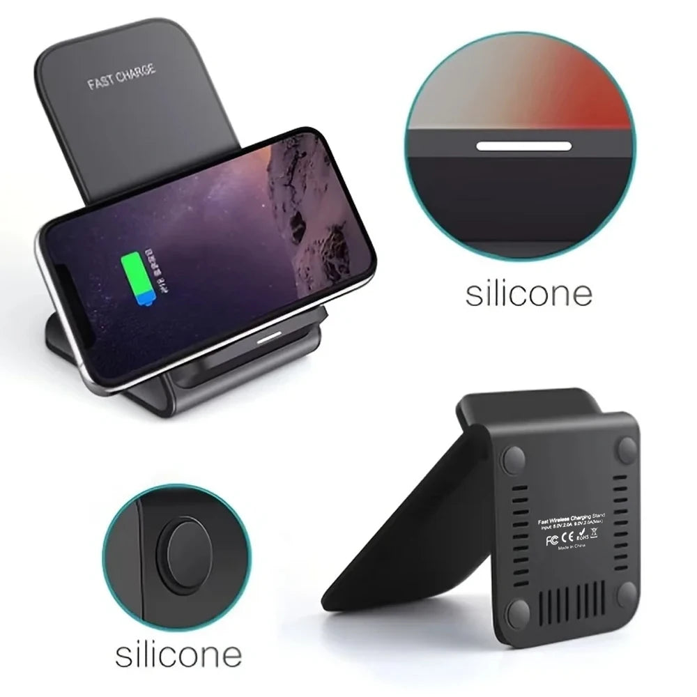 100W new Wireless Charger Stand Pad for iPhone 15 14 13 12 11 Pro Max XR 8 Samsung Xiaomi Induction Fast Charging Dock Station