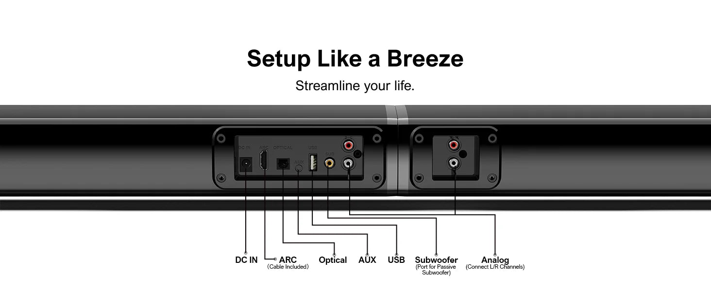 ULTIMEA 200W 4.1ch Soundbar with Subwoofer,2-in-1 Detachable Bluetooth 5.3 Soundbar for Smart TV,Home Theater Bluetooth Speakers