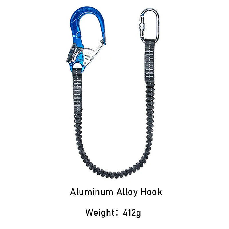 Outdoor Professional Safety Elastic Sling Belt With Double Hook Protective High-altitude Work Anti-fall Survival Rope