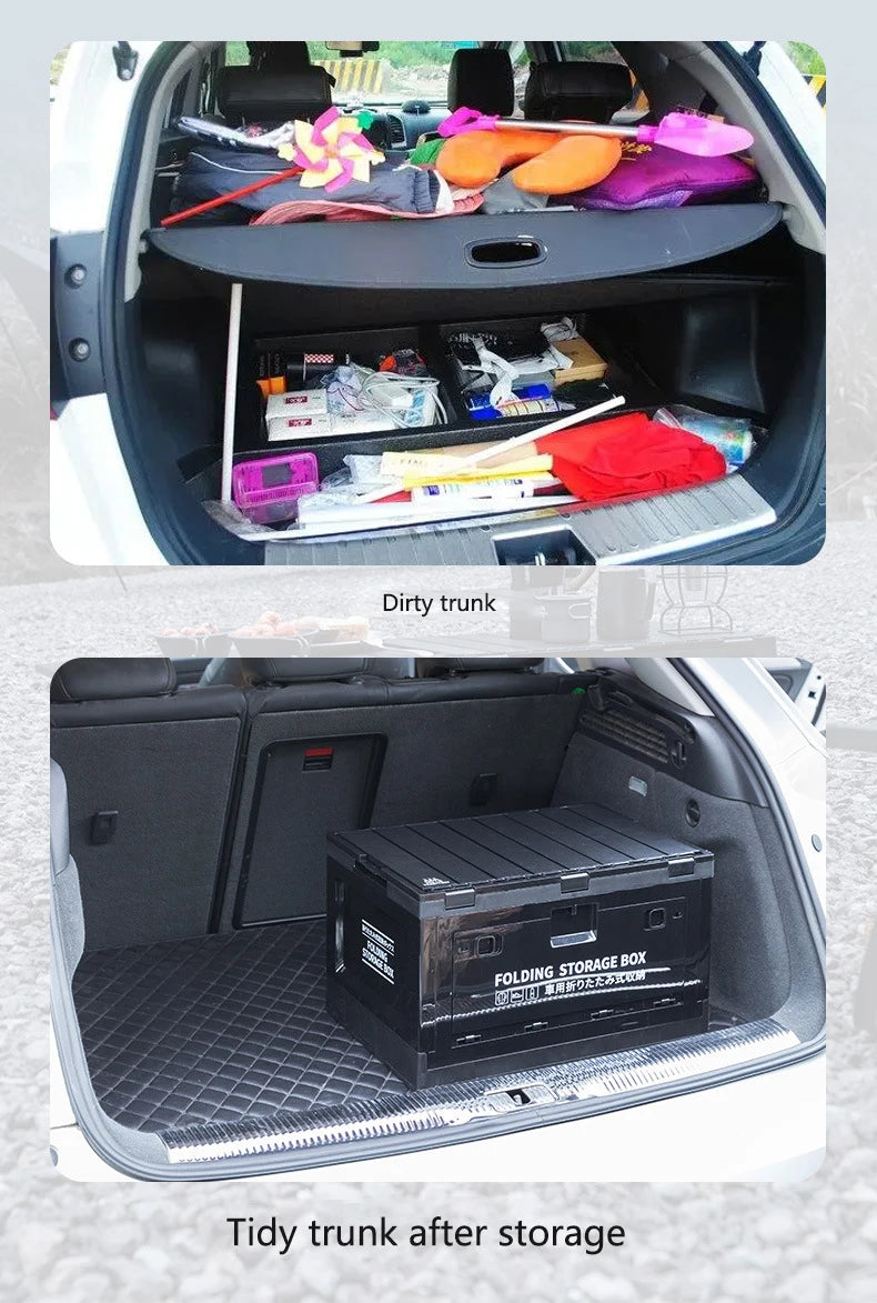 Outdoor Folding Box Storage Box 50L Large Capacity Car Organizer Case Multifunction Aluminium Waterproof Camping Storage Box