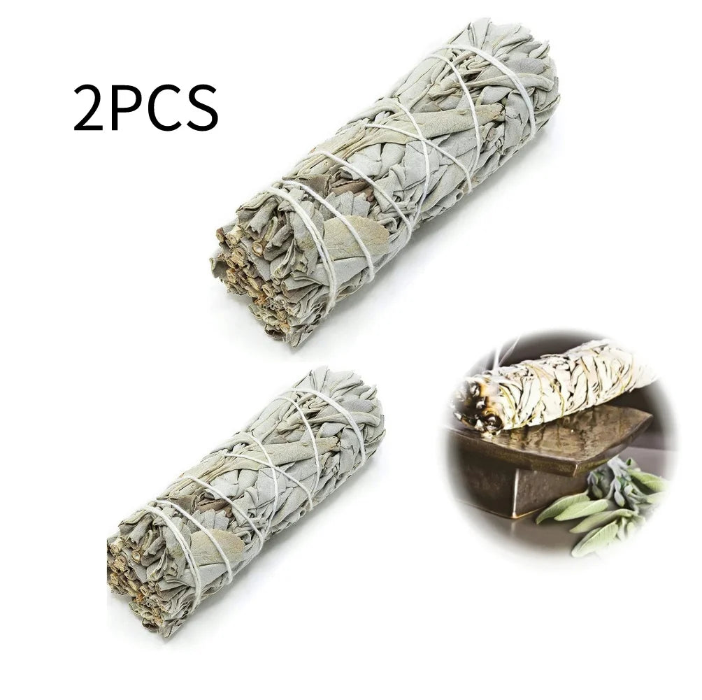 1-2Pcs Incense White Sage Sticks Home Purification Incense White Sage Bundle Cleaning Portable Burning Aromatherapy