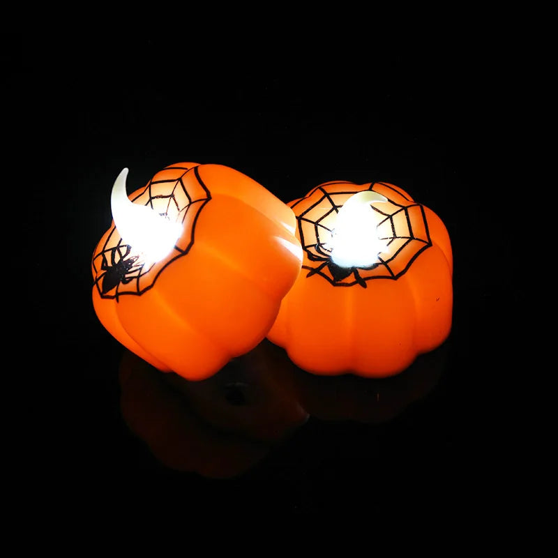 6Pcs/lot LED Pumpkin Light Halloween Decoration Ornaments Flickering Flameless Nigh Lamp Holloween Party Decoration Supplies