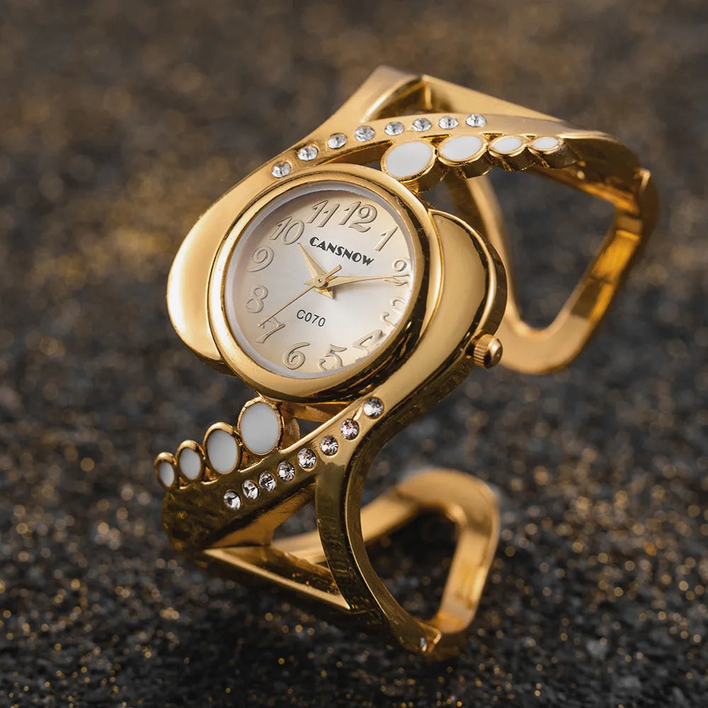 Elegant Bangle Quartz Wristwatch