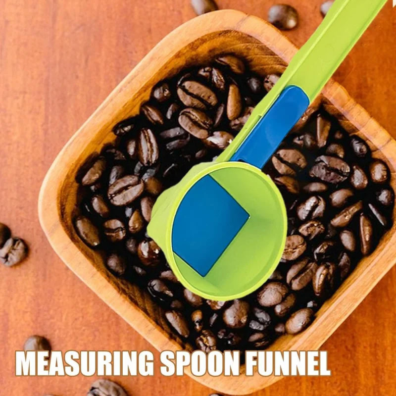 Coffee measuring spoon strainer sliding design protein powder funnel baking beverage making tool