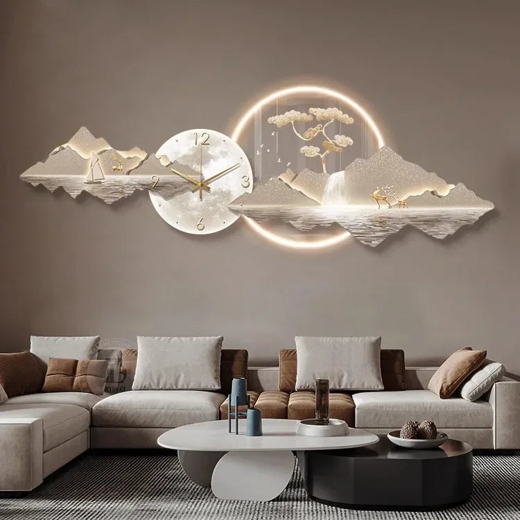 Nordic Silent Wall Watch – Aesthetic Metal Wall Art Clock for Modern Interiors