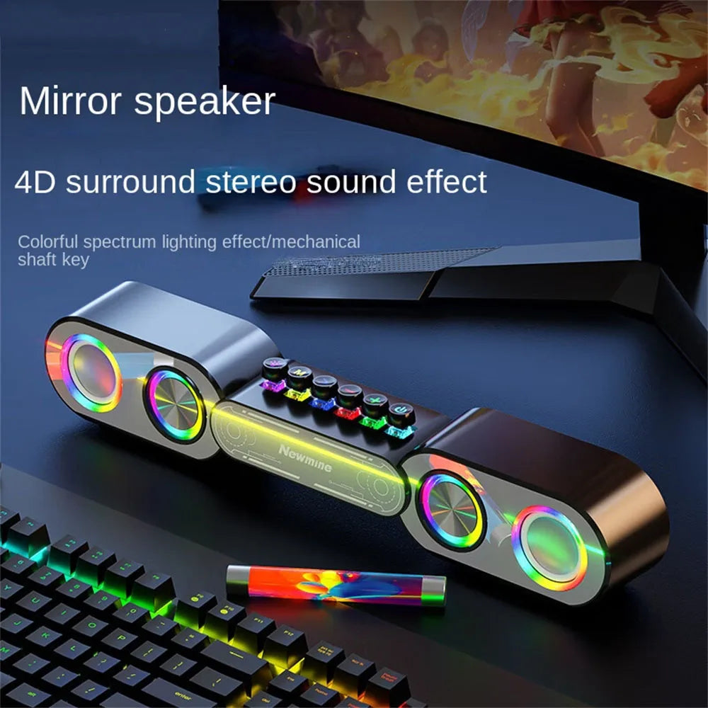 Computer Speaker Bluetooth-compatible Wireless Gaming RGB Desktop Speaker for PC Laptop Phones,Streaming Party