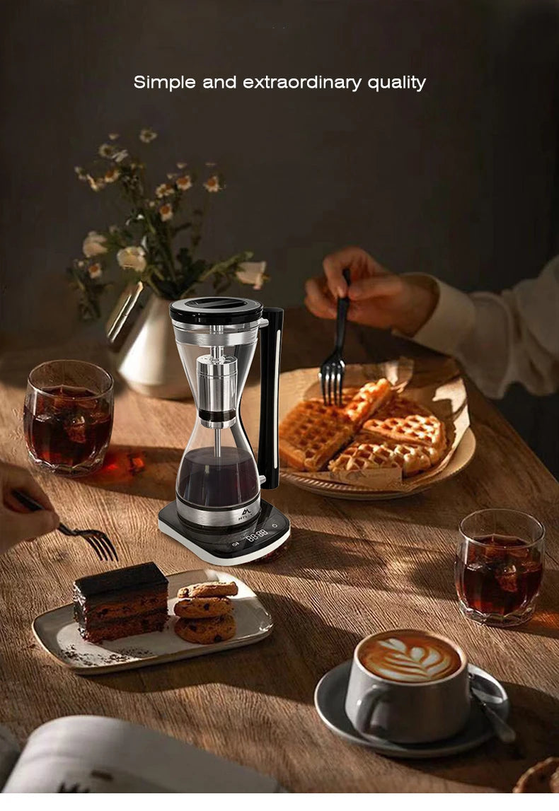 High-End Light Luxury Siphon Coffee Pot Office Home Small Automatic Coffee Pot Matching Base Coffee Utensils