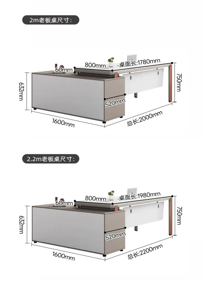 Study Long Office Desk Luxury Floor Organizers Supplies Computer Desks L Shaped Modern Mesa De Escritorio Theater Furnitures