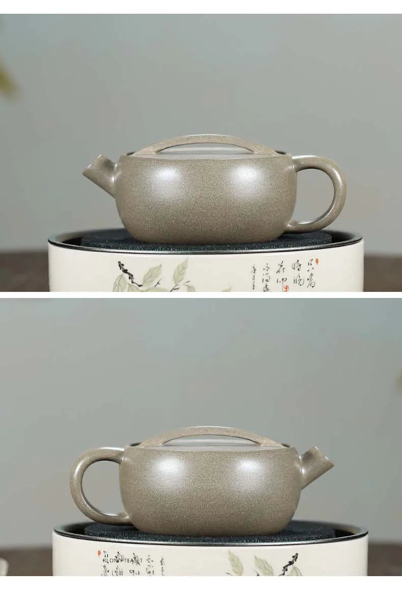 120ml Chinese Yixing Purple Clay Teapots Large Caliber Handmade Tea Pot Raw Ore Green Section Mud Kettle High-end Zisha Tea Set