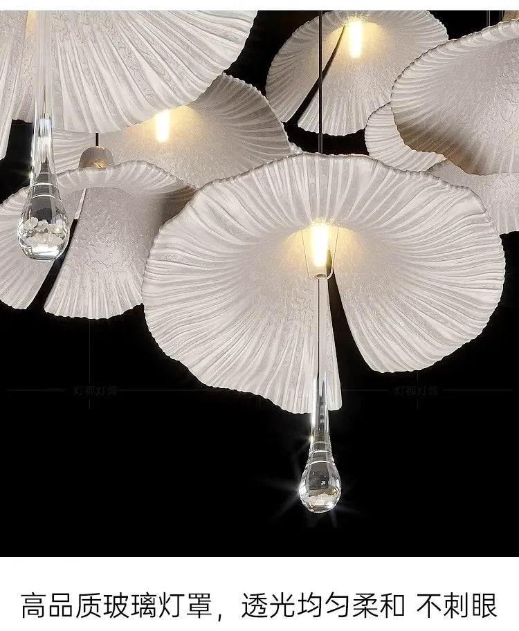 Personalized mushroom chandelier exquisite crystal light high-end atmospheric hotel lobby villa living room lighting