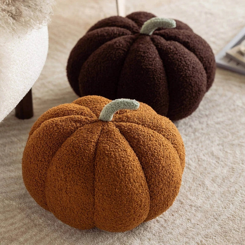 Pumpkin Throw Pillows Happy Halloween Fall Decorative Pumpkin Shaped Pillow Cute 3D Shaped Cushion for Bedroom Sofa