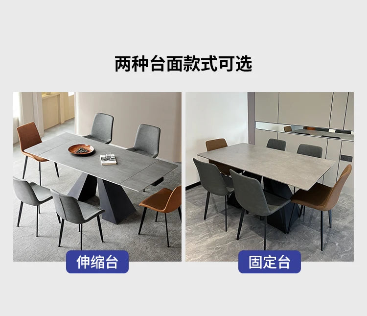 Modern Slate Dining Table Extendable Grey Simple Design Center Table Receptionist Nordic Mesas Comedor Kitchen Furniture HD50CZ