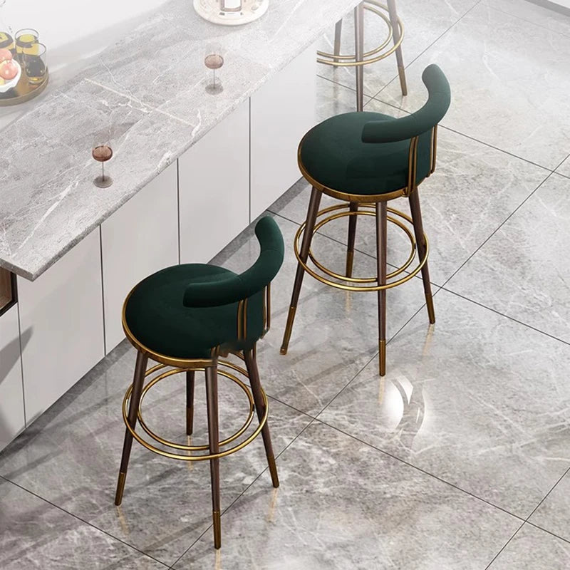 Luxury Manicure Bar Stools Designer Counter Kitchen Salon Chairs Relaxing Cafe Reception Cadeiras De Jantar Bar Furniture TD50DC