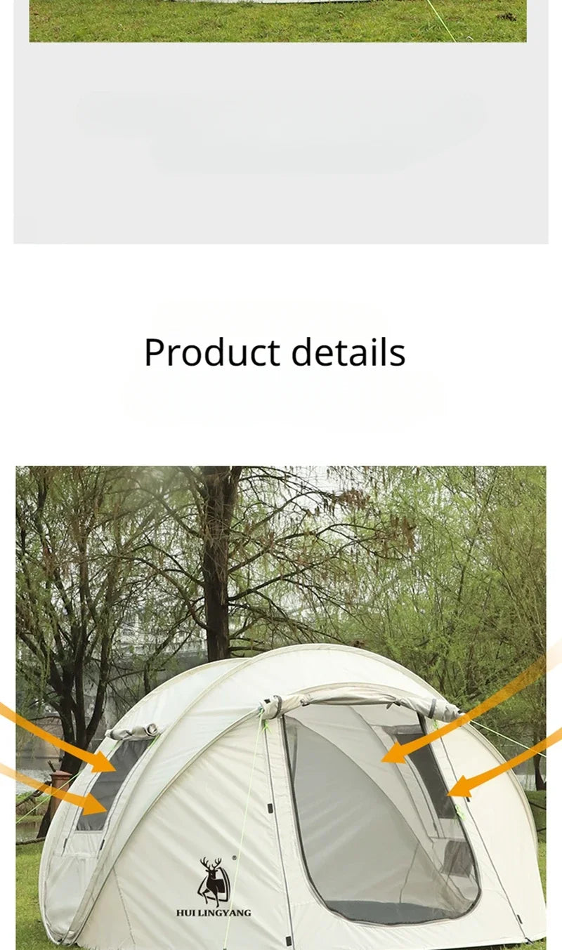 One-touch Tent for 3-4 People Automatic 1-person Outdoor Camping Waterproof Ultralight 4 Seasons Pop-up Shelter Campaign House