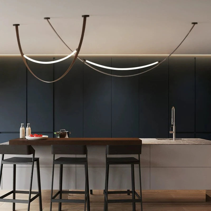 Wabi-Sabi Leather & Iron LED Chandelier