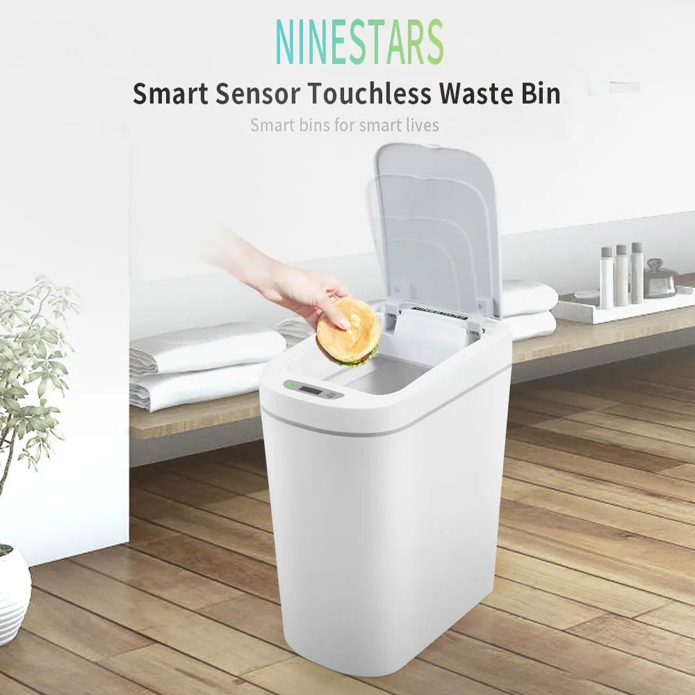 Youpin NINESTARS Smart Trash Can Motion Sensor Auto Sealing LED Induction Cover Trash 7L Home Ashcan Bins Fashion