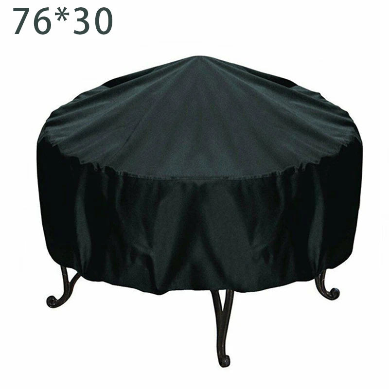 Fire Pit Cover Round Brazier Stove Cover Waterproof Windproof Sun Protection For Outdoor Garden Furniture Sets Muebles De Jardín