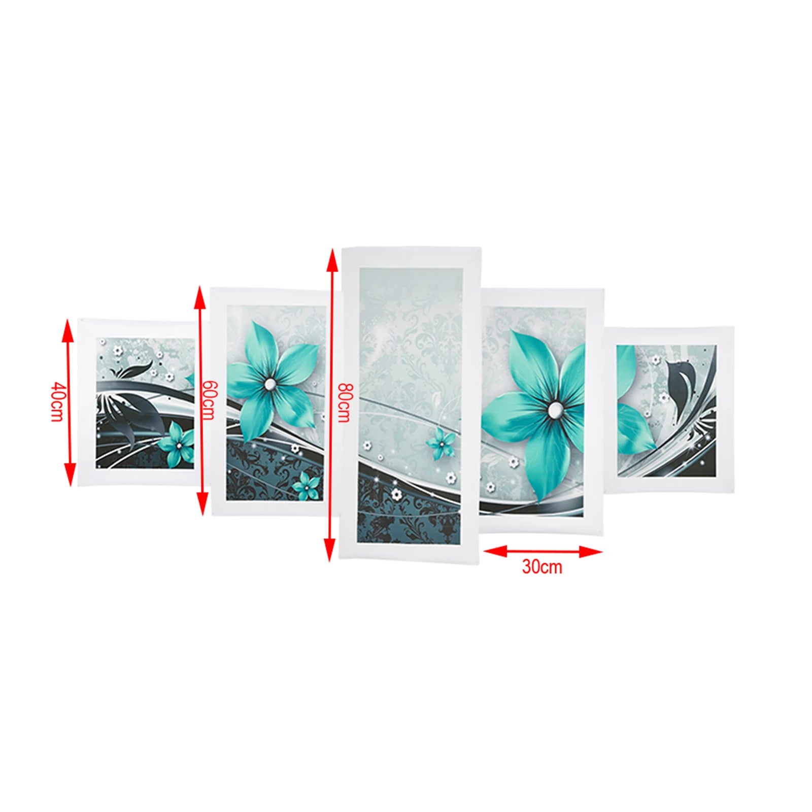 Make a Statement with 5Pcs Modern Flower Canvas Painting Wall Art Home Decor Picture Decor, Brighten Up Any Room No Frame