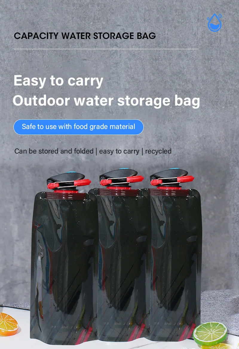 Portable Ultralight Foldable Water Bag Duckbill Folding Sports Outdoor Fitness Cycling Portable Storage Large Capacity Wate Bag