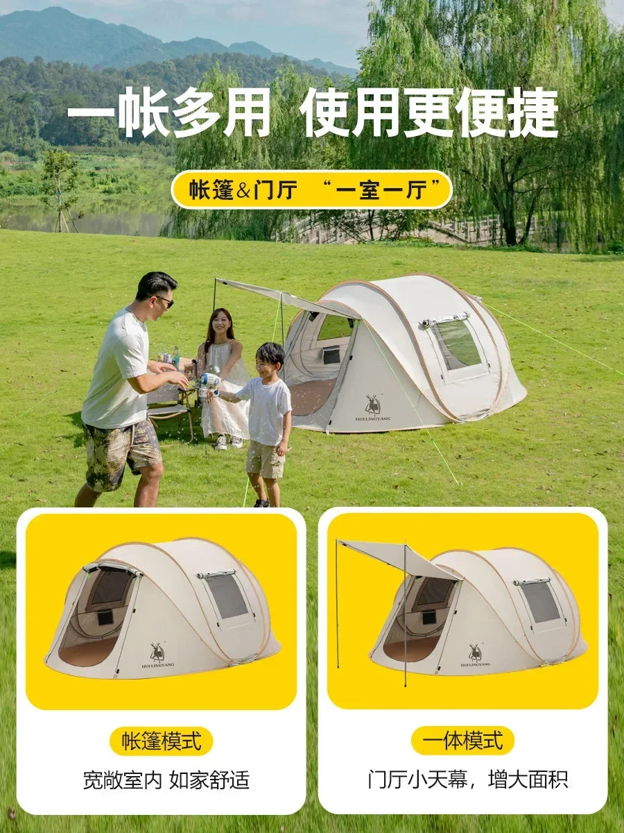 One-touch Tent for 3-4 People Automatic 1-person Outdoor Camping Waterproof Ultralight 4 Seasons Pop-up Shelter Campaign House