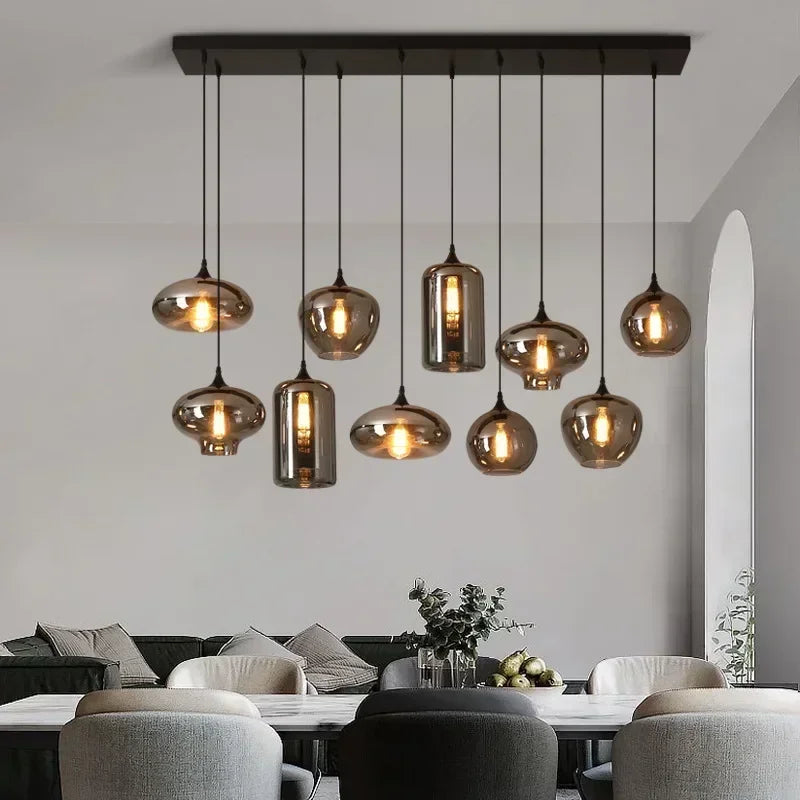 Modern Glass Chandeliers For Dining Tables Living Room Kitchen Office Coffee Hanging Lamp Nordic Home Pendan Light