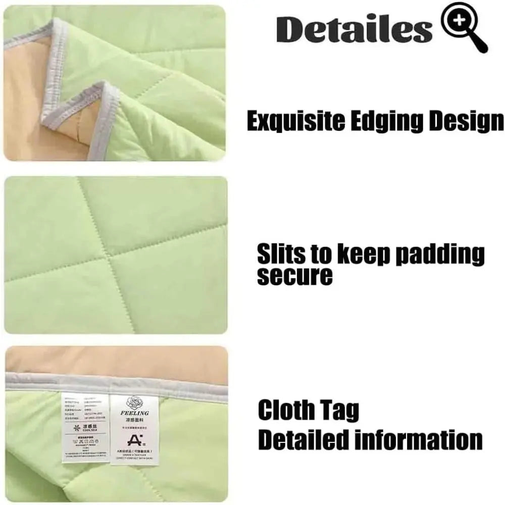 New Double Sided Cooling Blanket Cold Effect Breathable Conditioning Quilt Skin-Friendly Solid Color Cooler Quilt