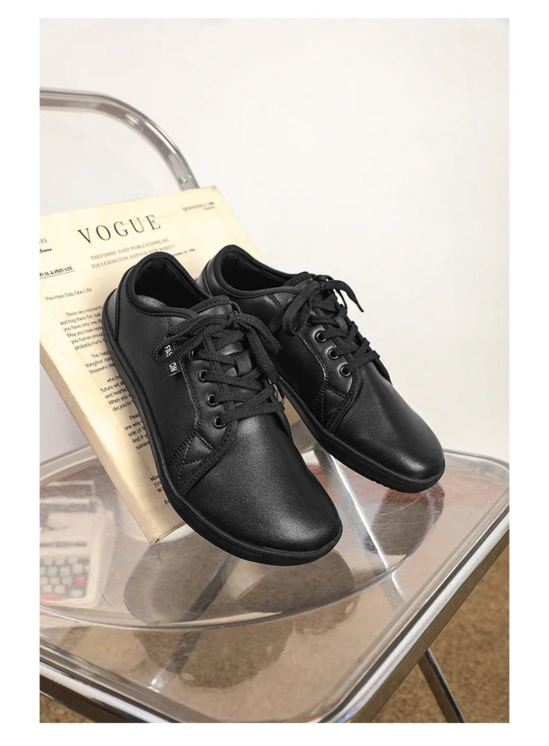 Men Shoes Wide Barefoot Shoes for Men Minimalist Leather Casual Shoes Breathable Comfortable White Shoes Walking Sneakers