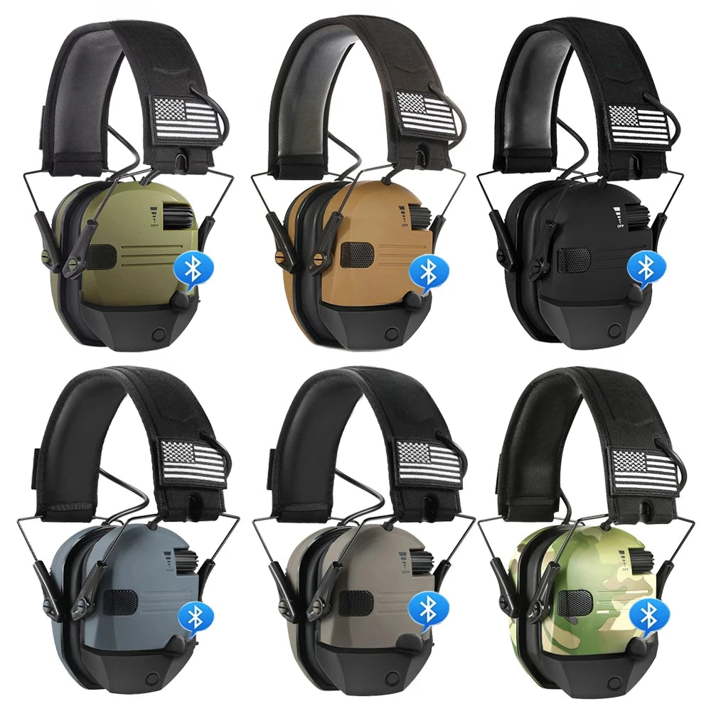 Electronic Bluetooth Earmuff WK Slim Low Profile Compact Design Adjustable Range Shooting Hunting Hearing Protection  Headset