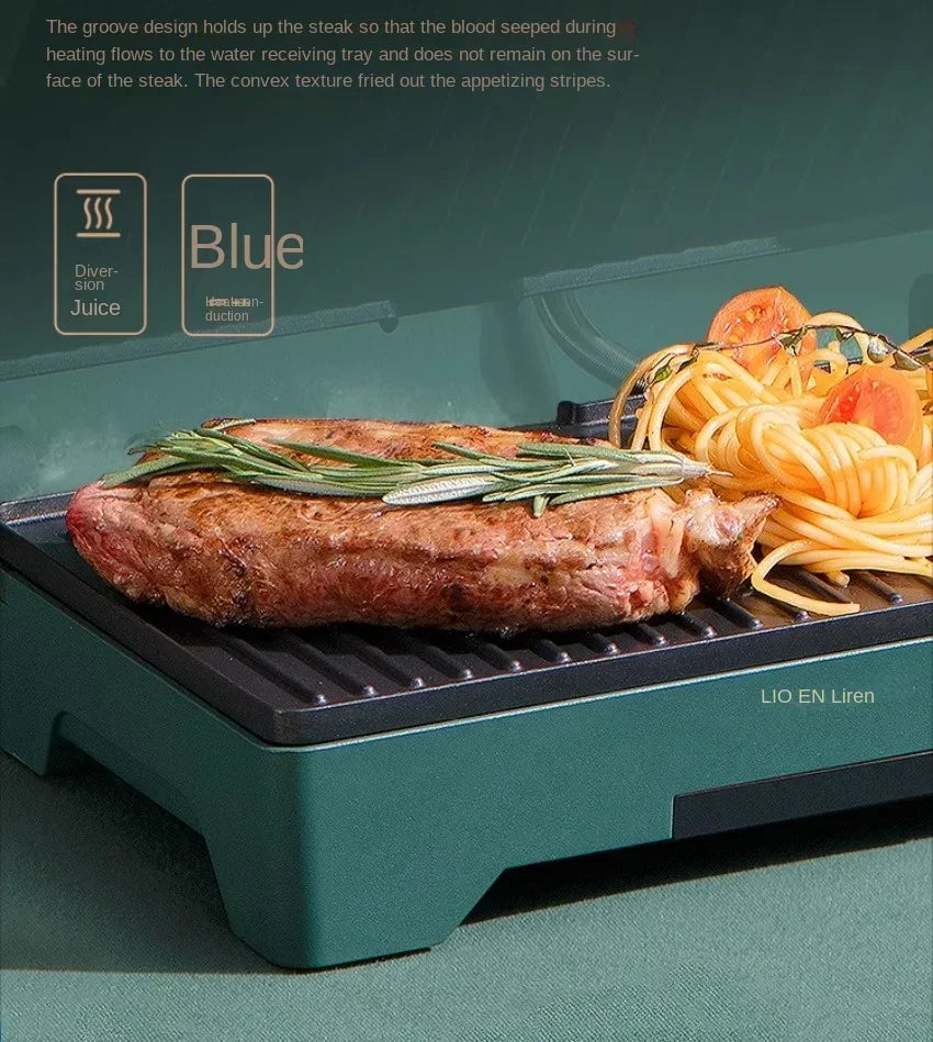 Steak frying machine high temperature and fast heating electric baking pan household double-sided heating steak frying machine