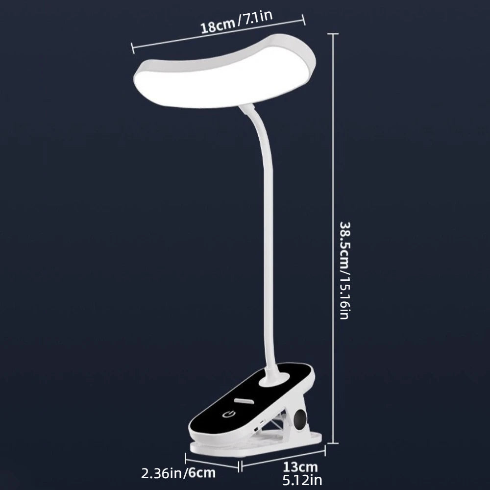 Portable 30 LED Book Lamp USB Rechargeable 3 Colors Night Light with Clip Brightness Adjustable Reading Desk Lamp Clip-On Table