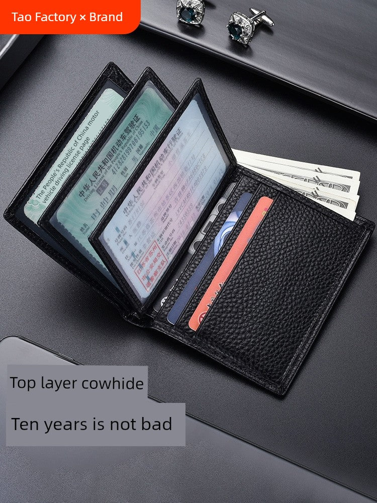 Men's Motor Vehicle Card Holder 2-in-1 Driving License Leather Case