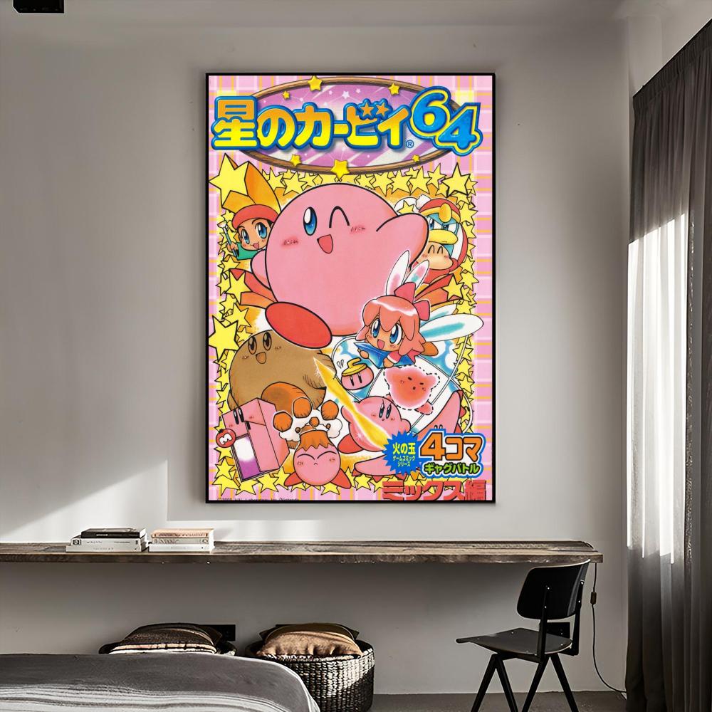 Cartoon Cute K-Kirby Poster Poster Paper Print Home Living Room Bedroom Entrance Bar Restaurant Cafe Art Painting Decoration