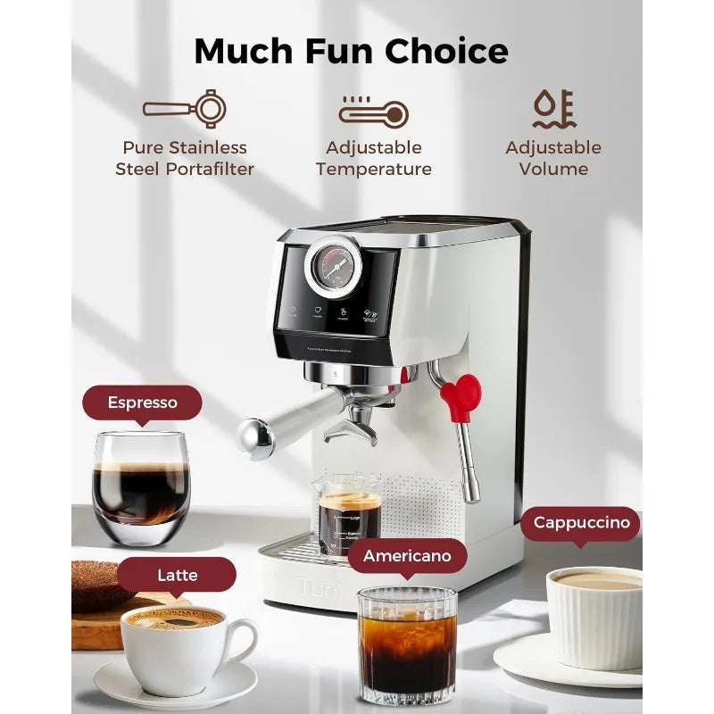 Espresso Machine with Built-in Pressure Gauge